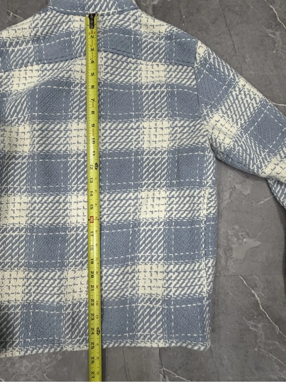 Wax London - Whiting Overshirt - Light Blue And White Plaid - Size M